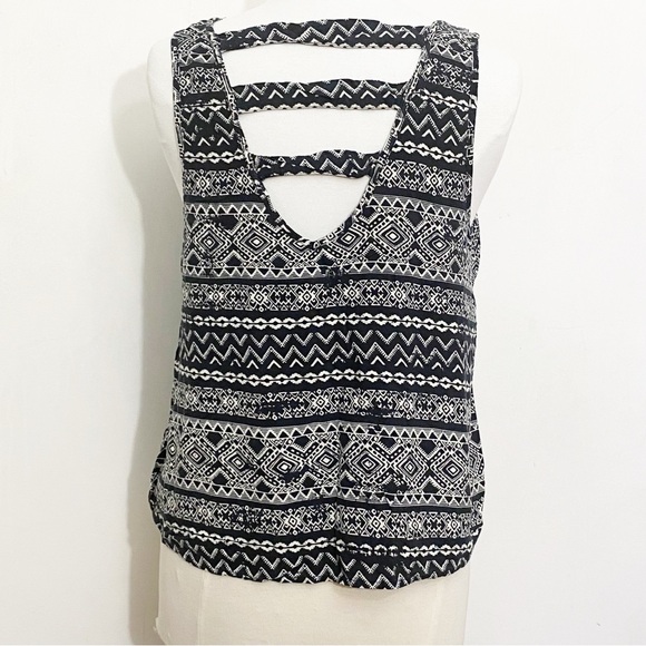 DECREE strappy back southwest print stripe rayon sleeveless swing top XL - Picture 3 of 6